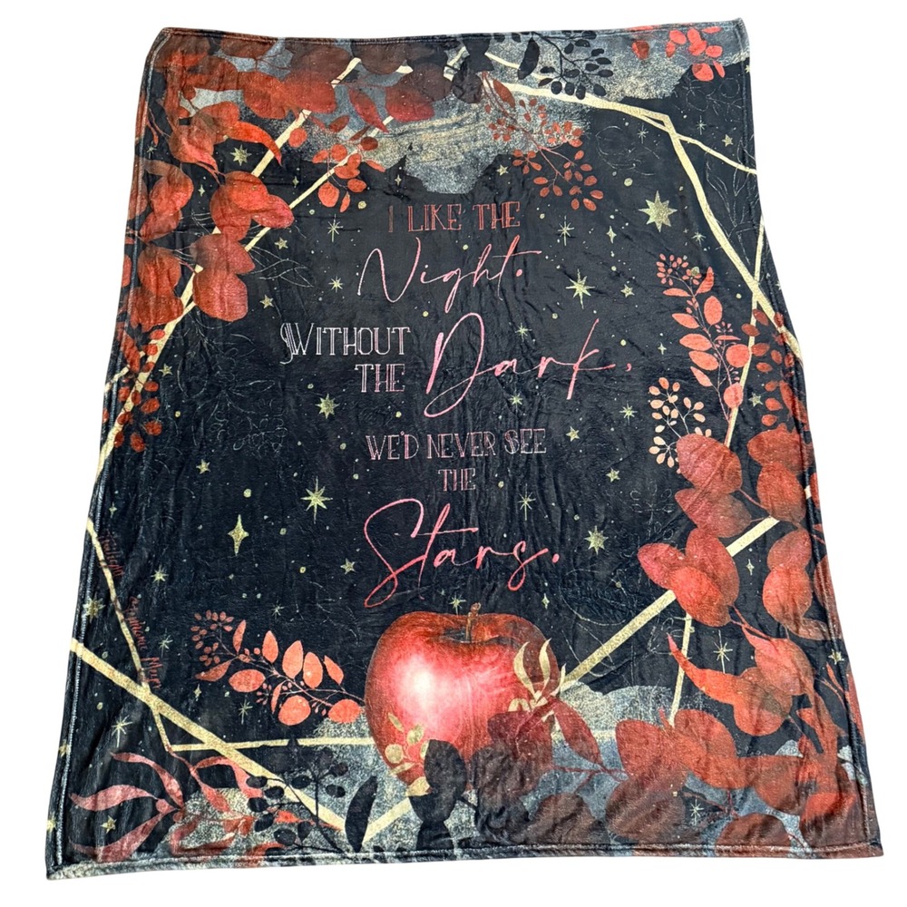 Twilight Stephenie Meyer Quote Fleece Throw Blanket Stars Apple Owlcrate 60x48"